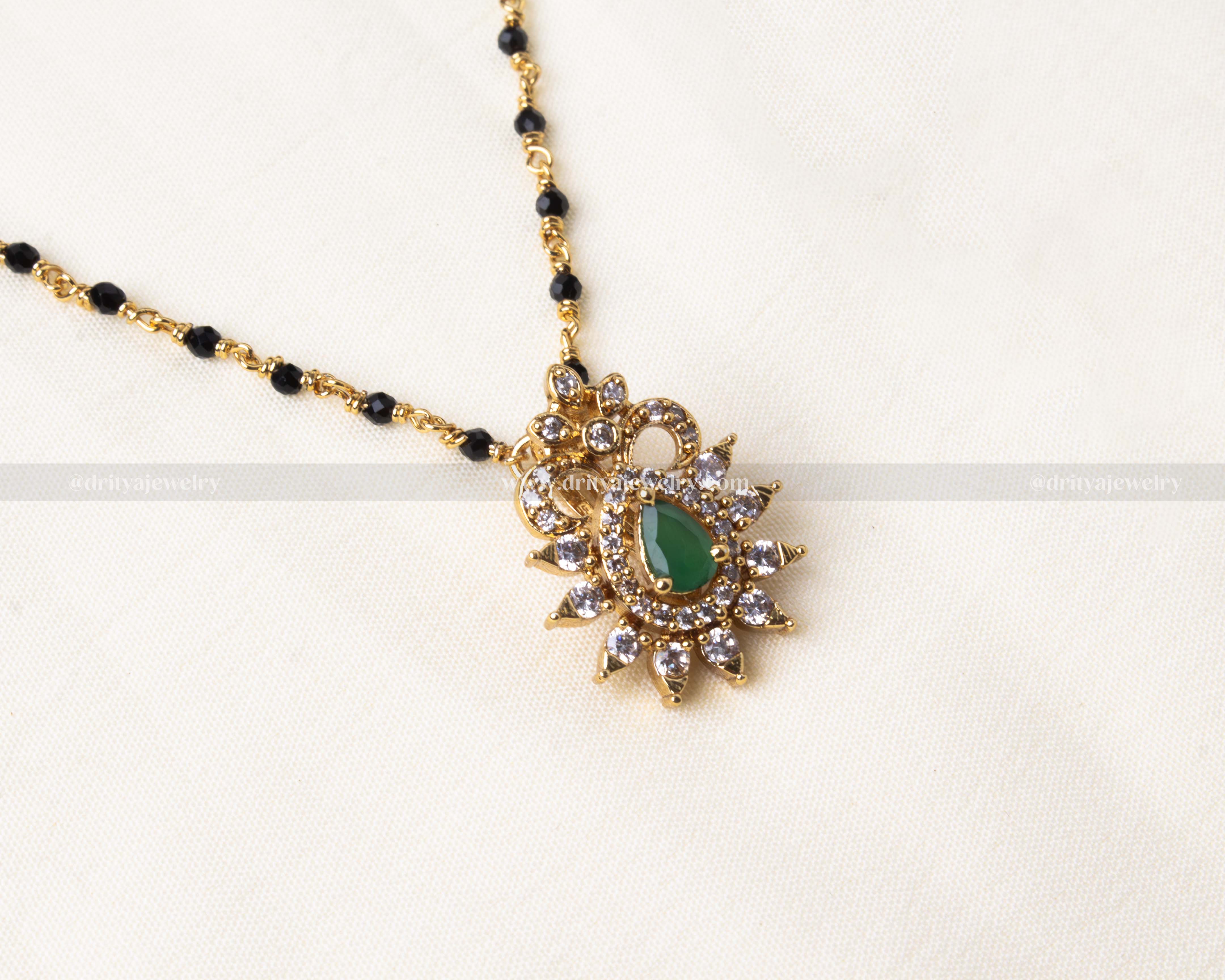 Black Beads Necklace Set