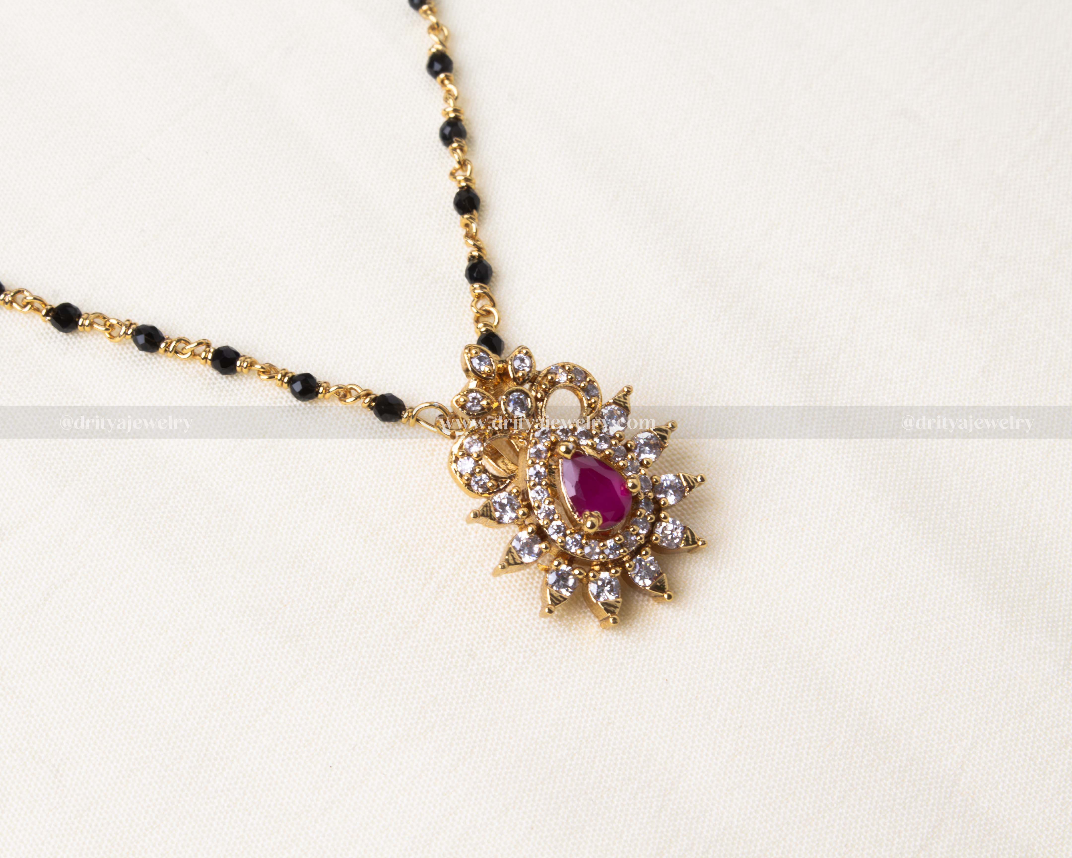 Black Beads Necklace Set