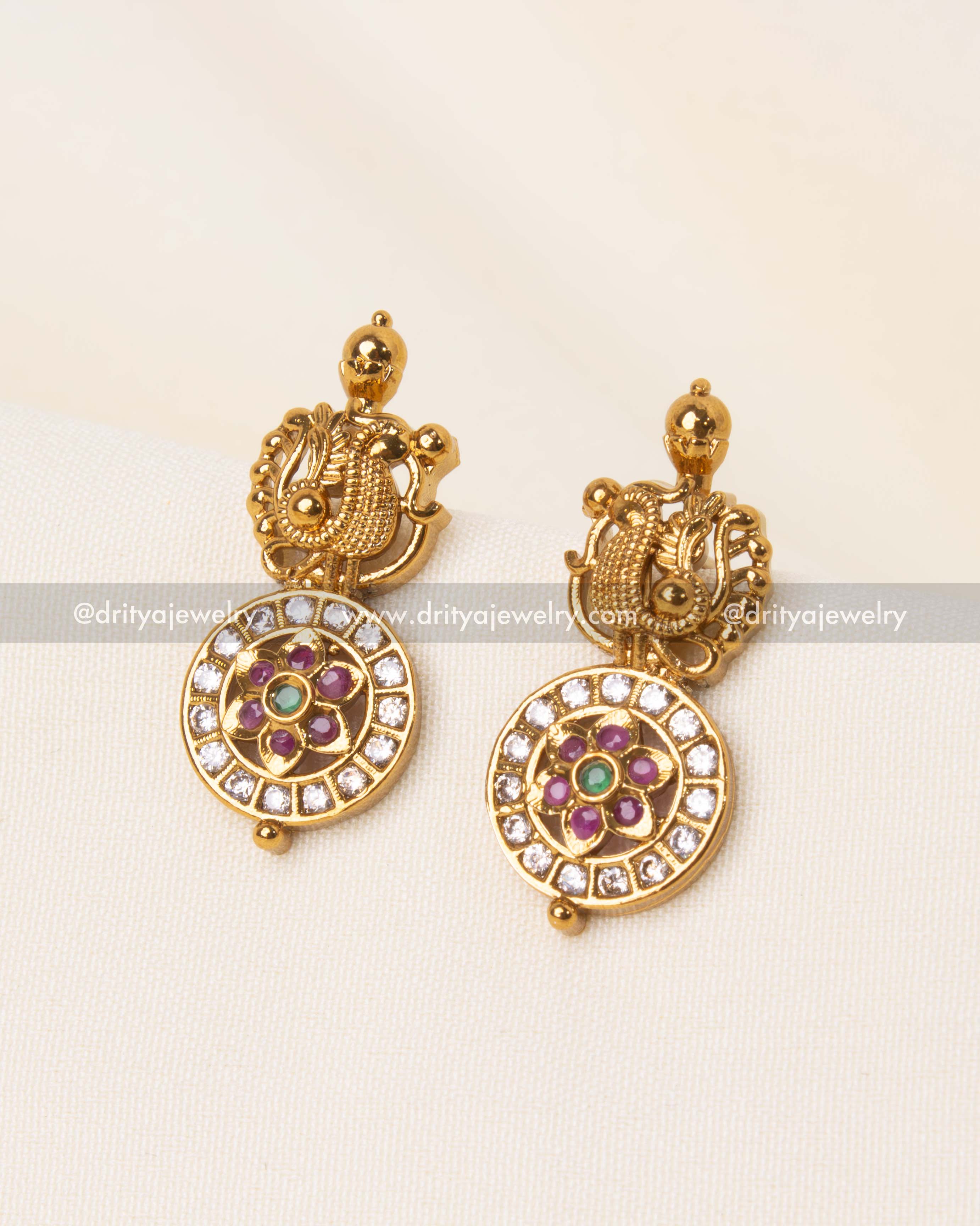 Long Necklace with Peacock & Medallion Motif