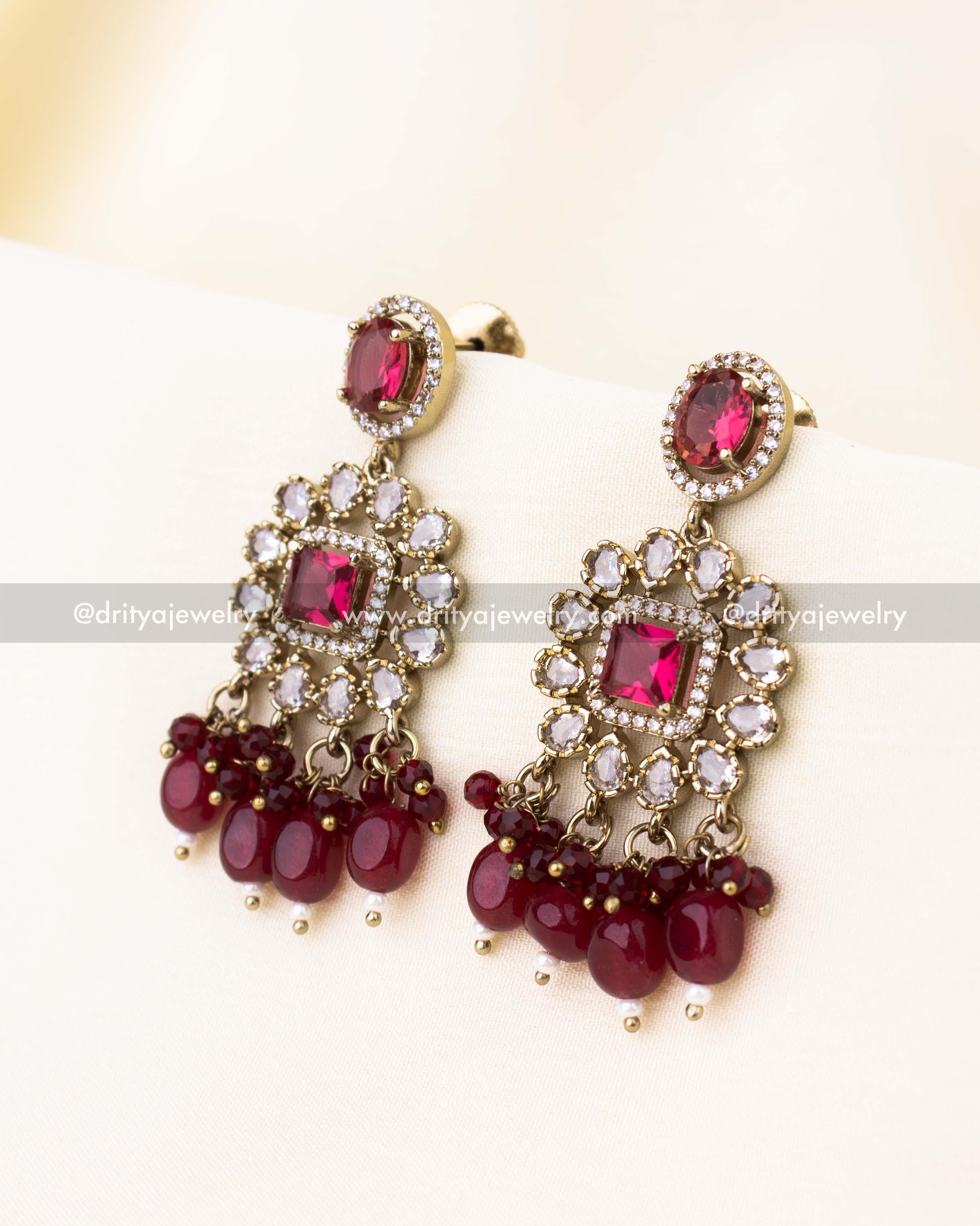 Premium Victorian Choker Set - Ruby Red