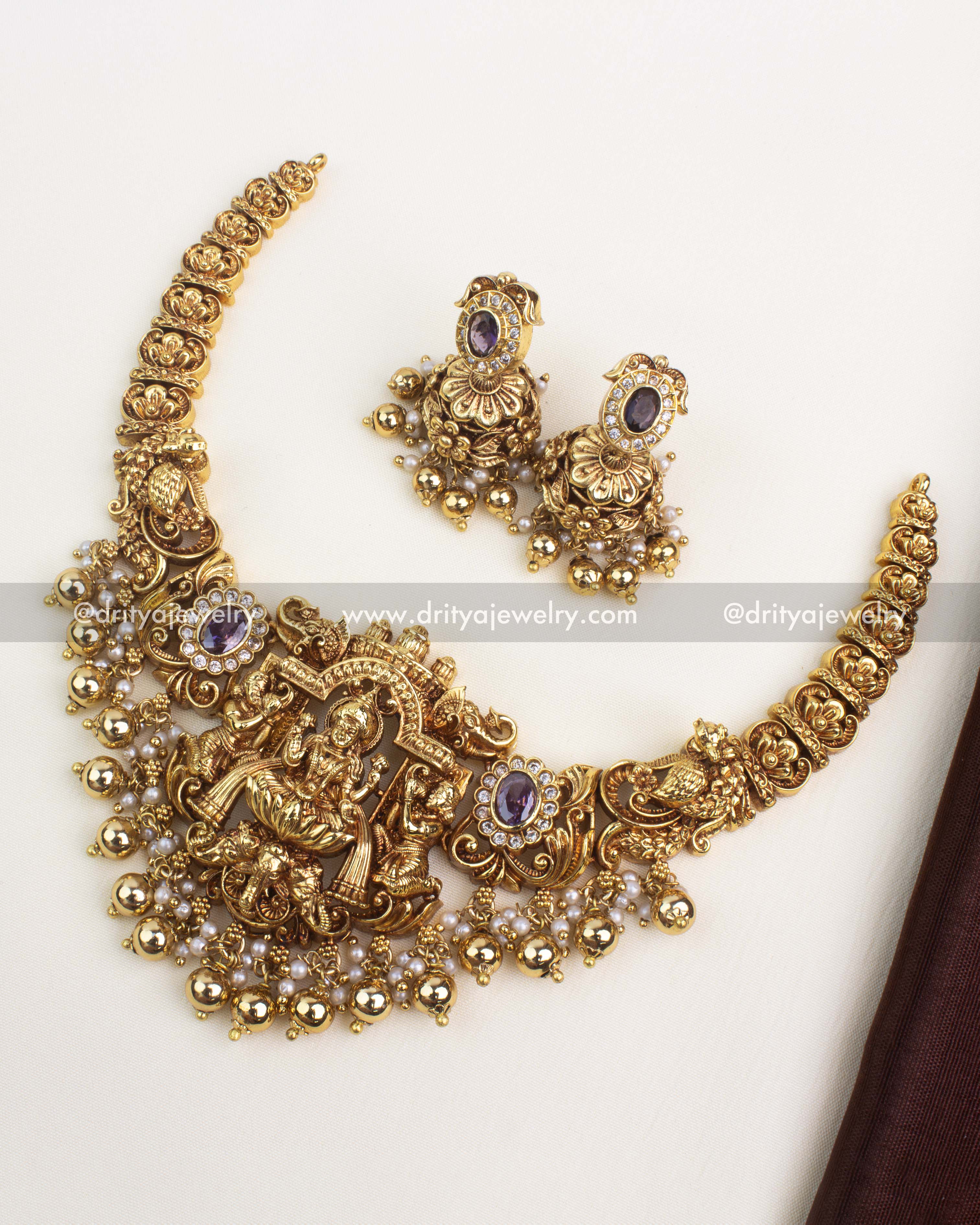 Premium Nakshi Temple Short Necklace