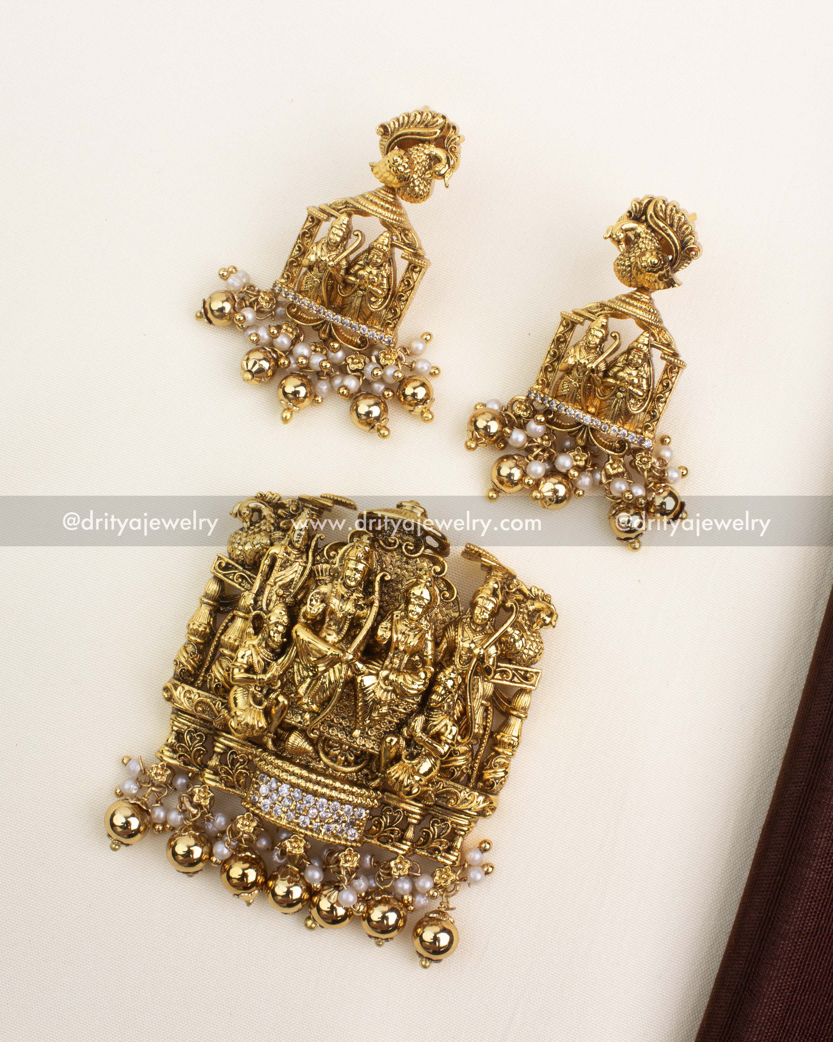 Premium Ram Parivar Nakshi Pendant Set