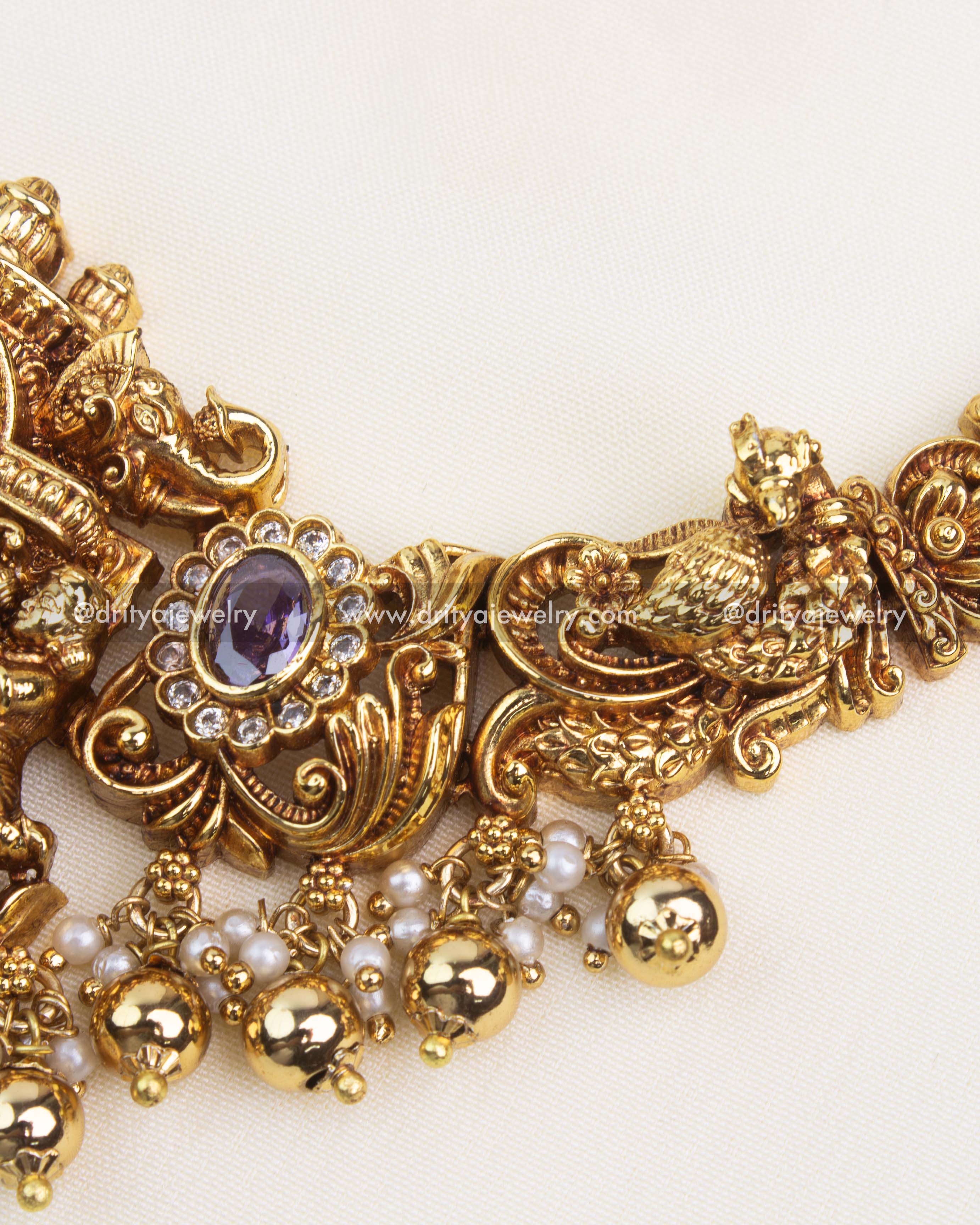 Premium Nakshi Temple Short Necklace