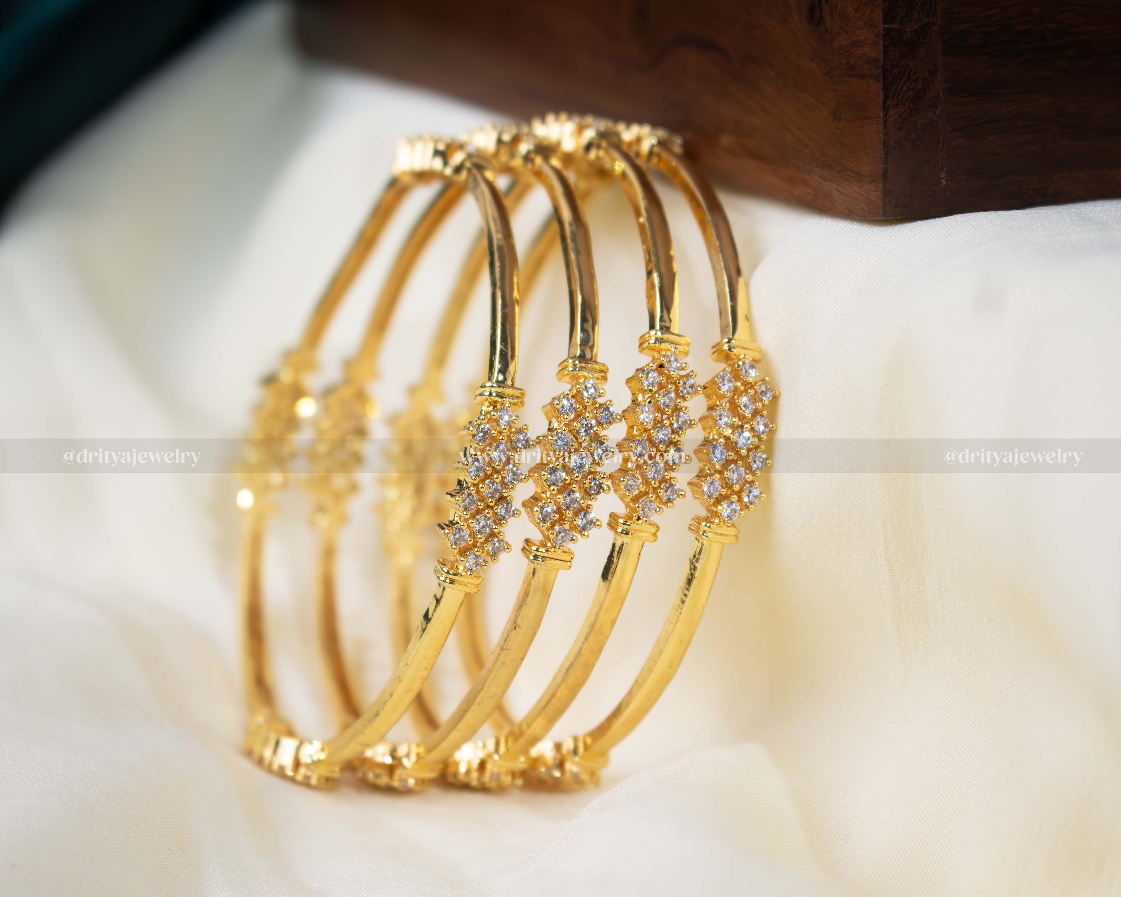 Diamond alike Bangle Set – Dritya Jewelry