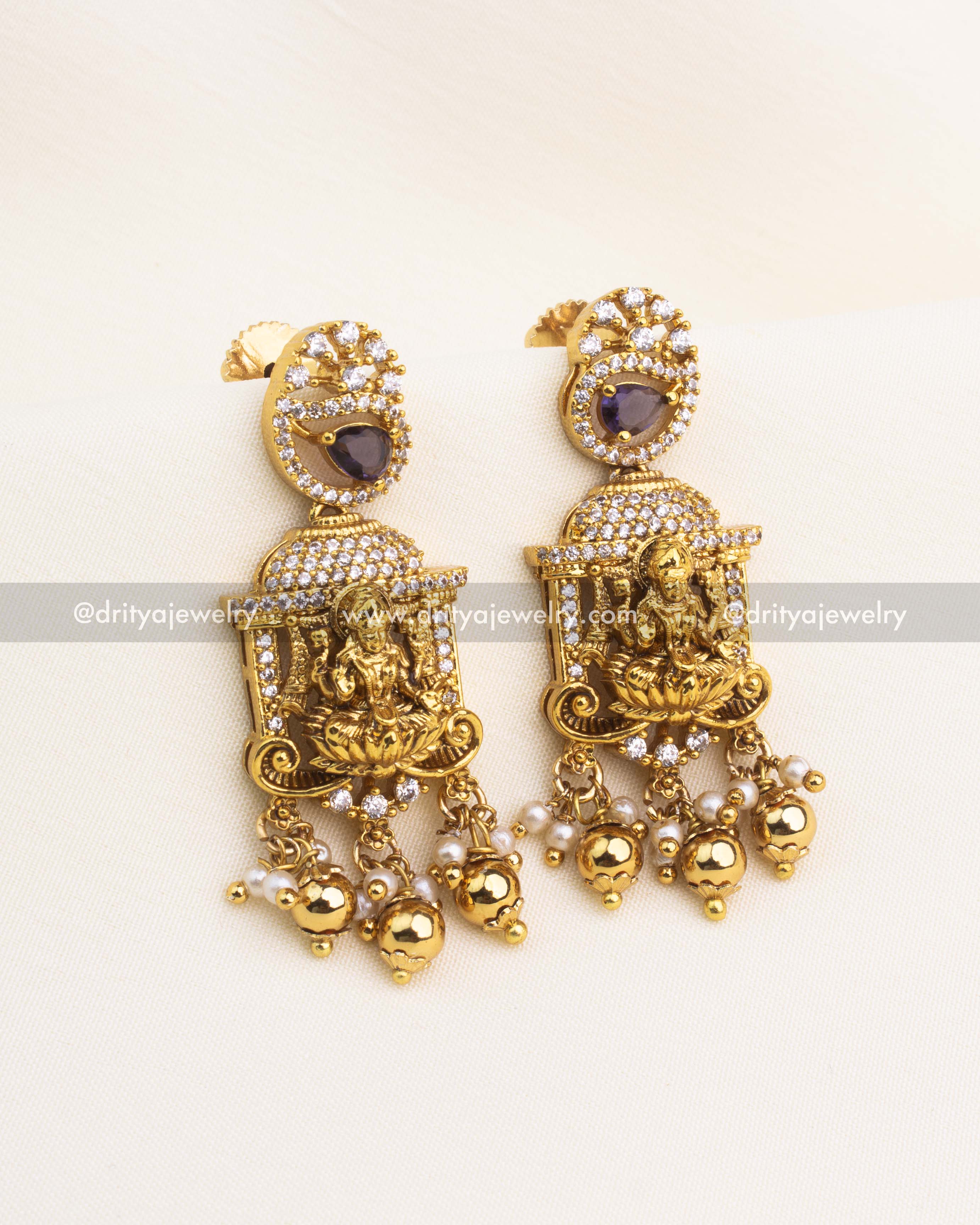 Premium Temple Short Necklace with High-Quality CZ Stones