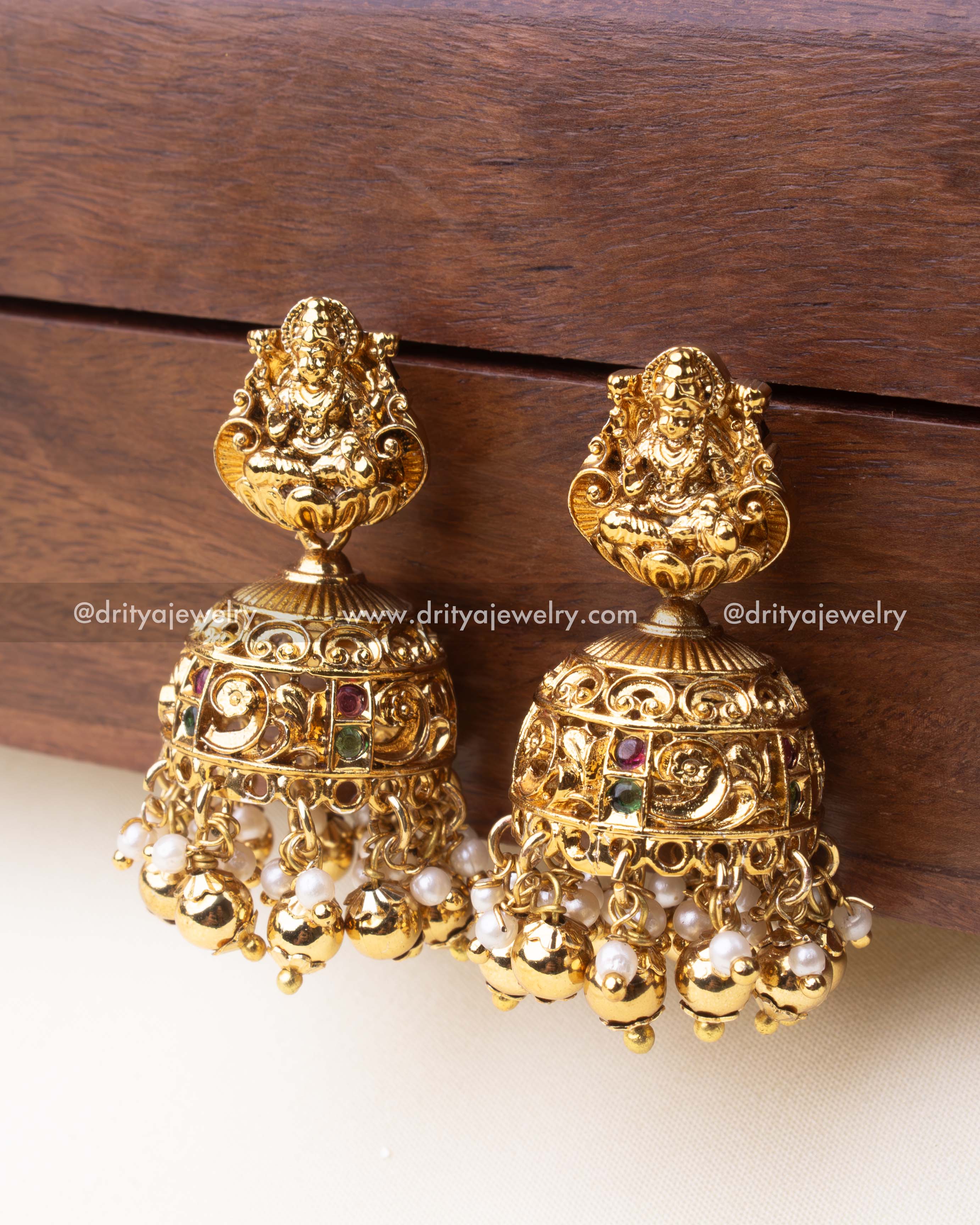 Premium Nakshi Short Necklace with Jhumkas