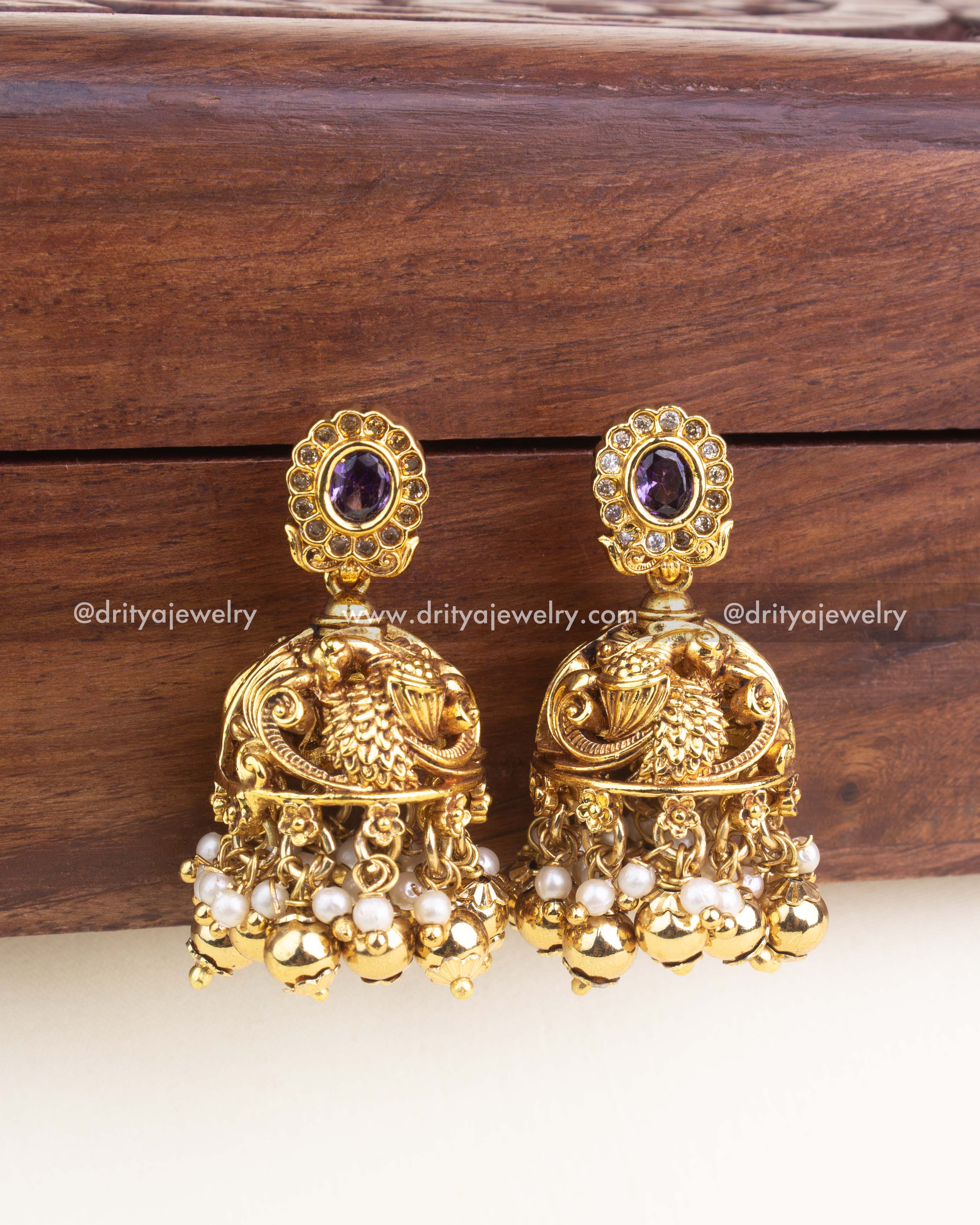 Premium Temple Short Necklace Set with Goddess Lakshmi Motif