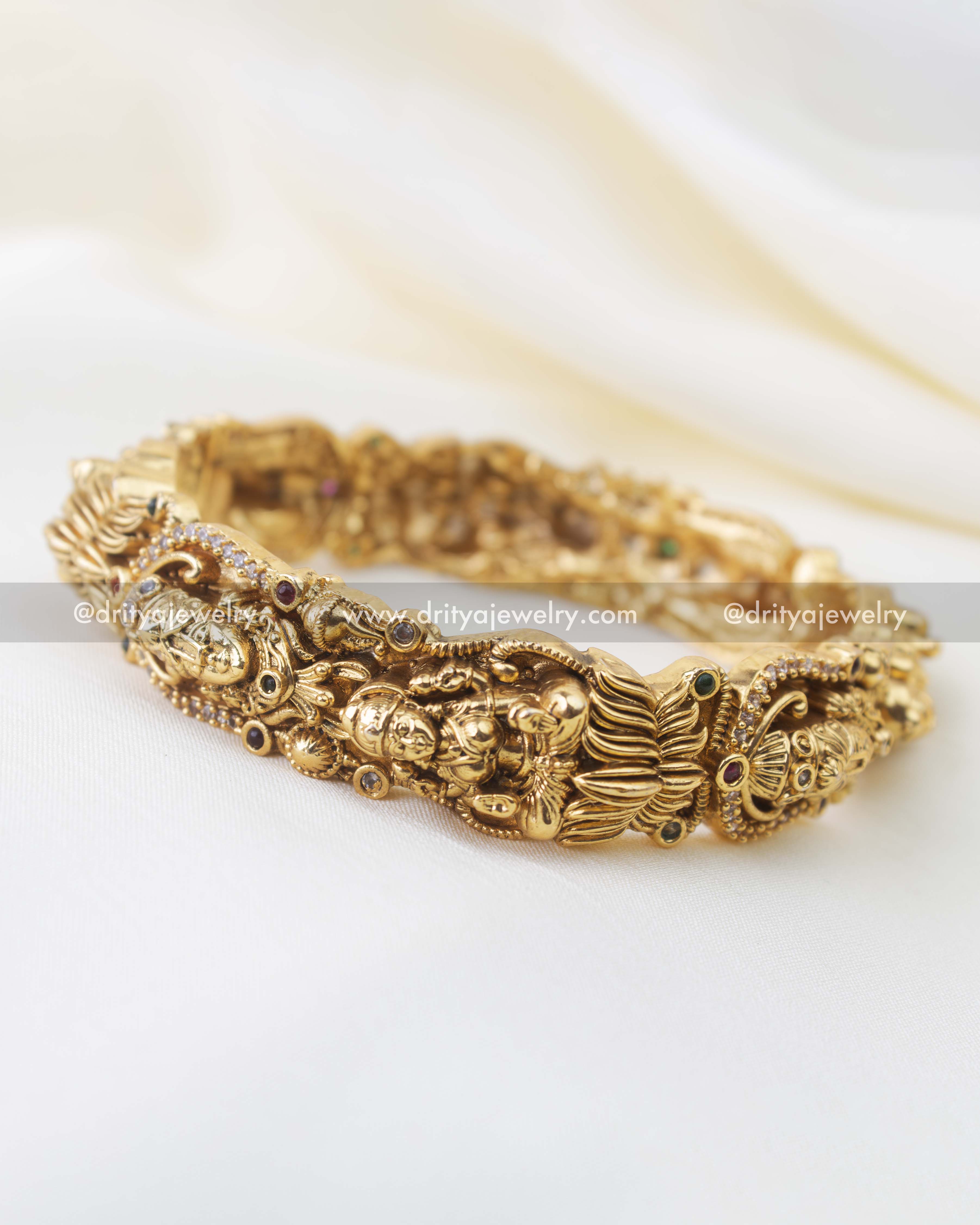 Premium nakshi openable bangles featuring Venkateswara Swamy and Lakshmi Devi temple detailing