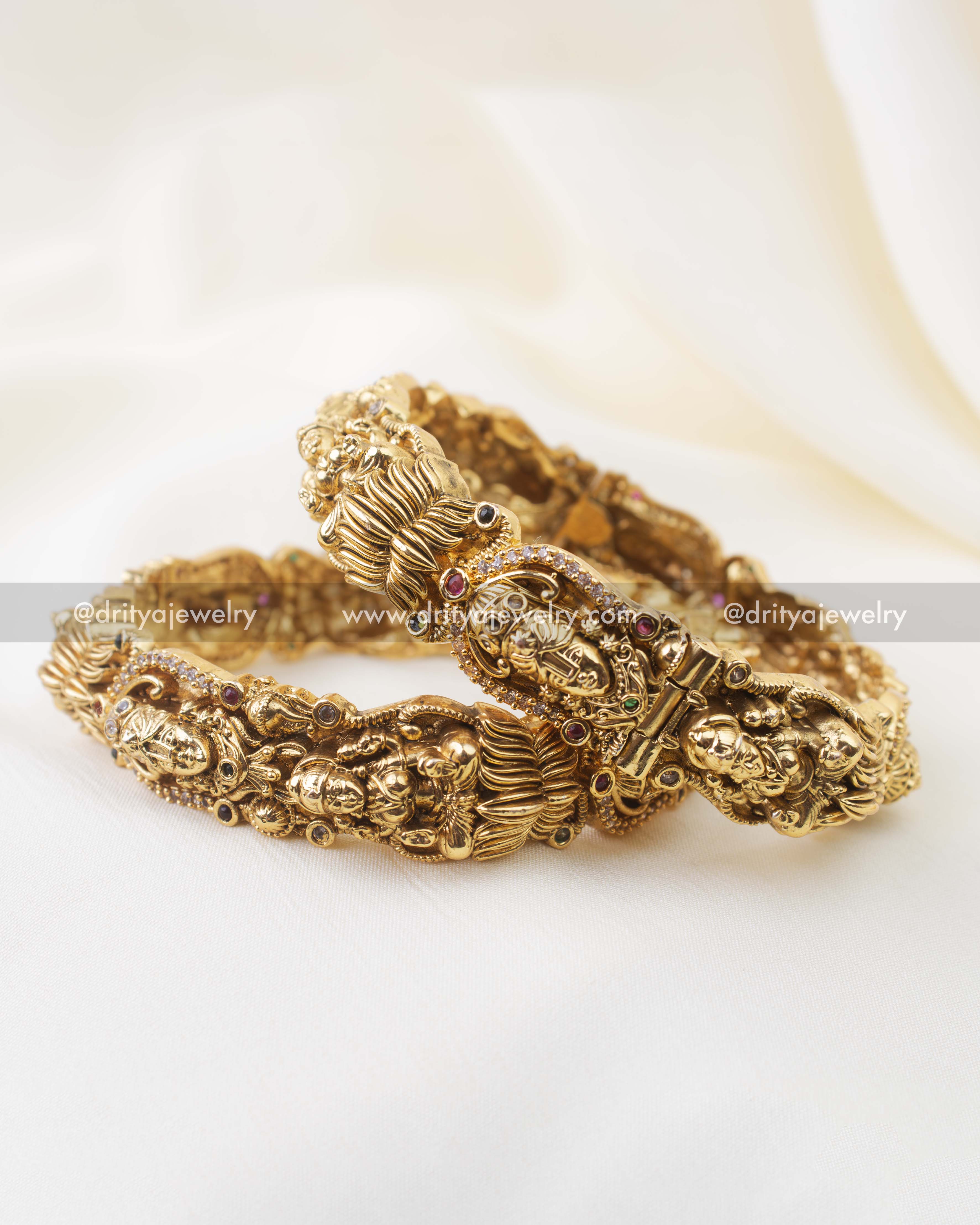 Premium nakshi openable bangles featuring Venkateswara Swamy and Lakshmi Devi temple detailing