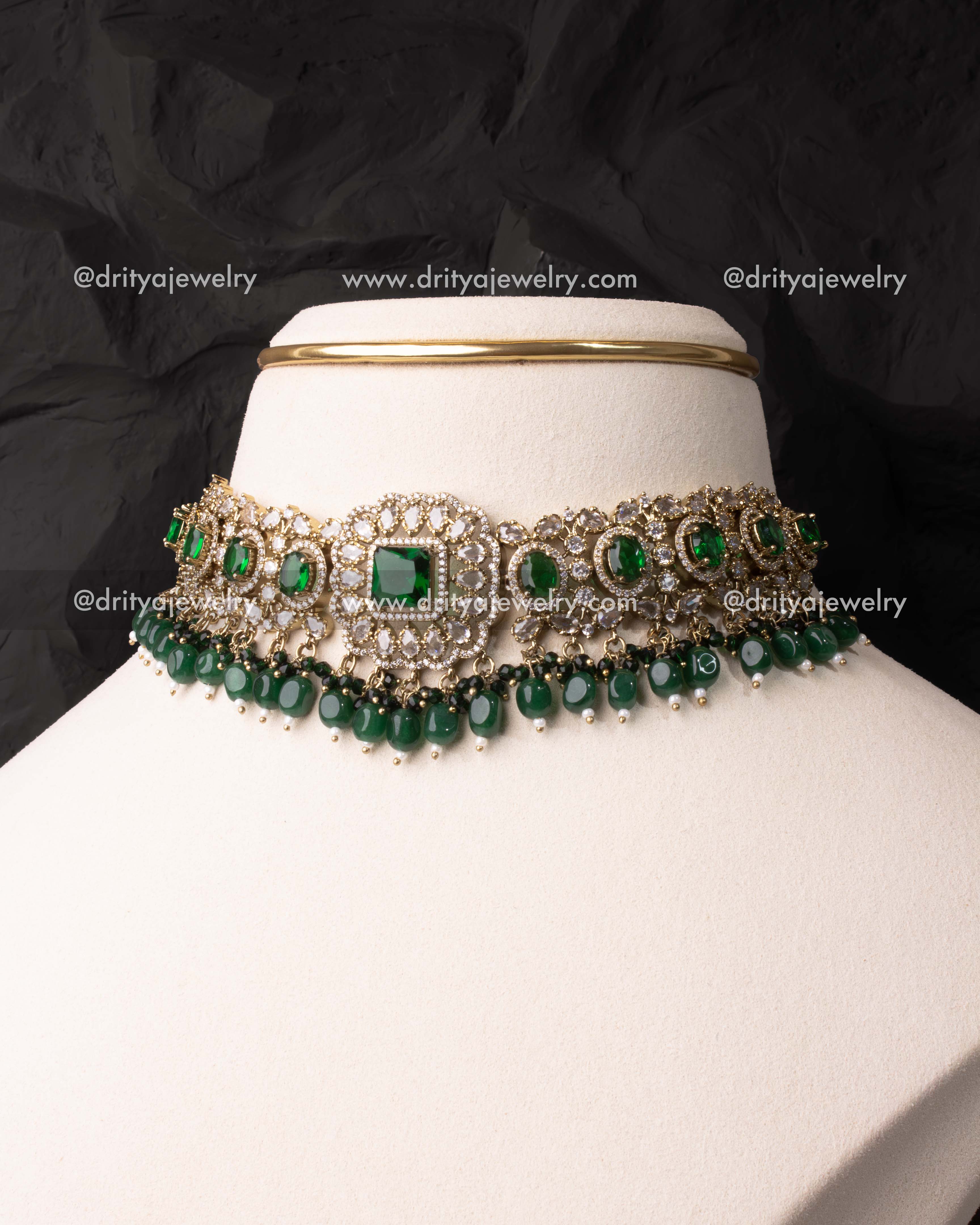 Premium Victorian Choker Set - Emerald