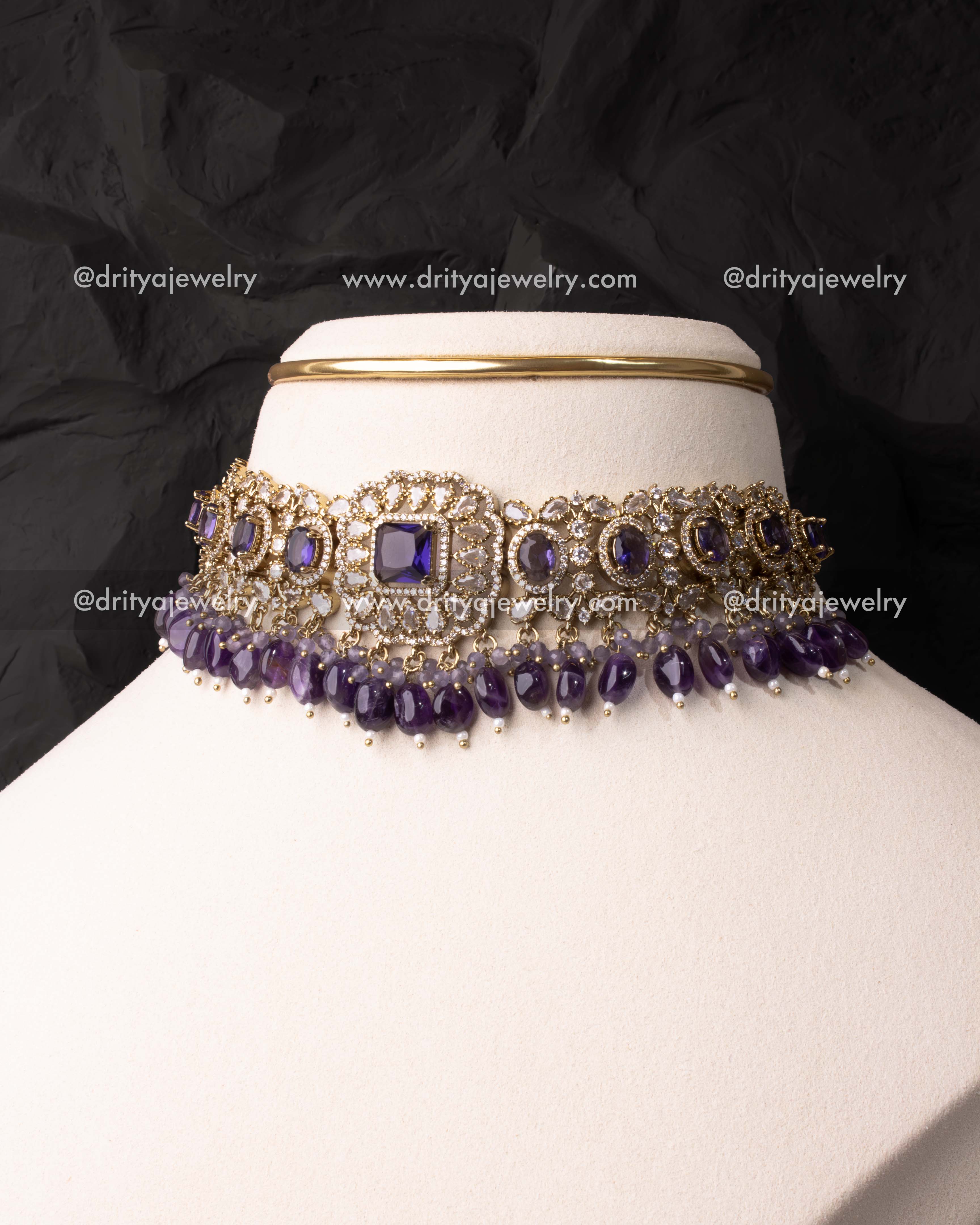 Premium Victorian Choker Set - Purple