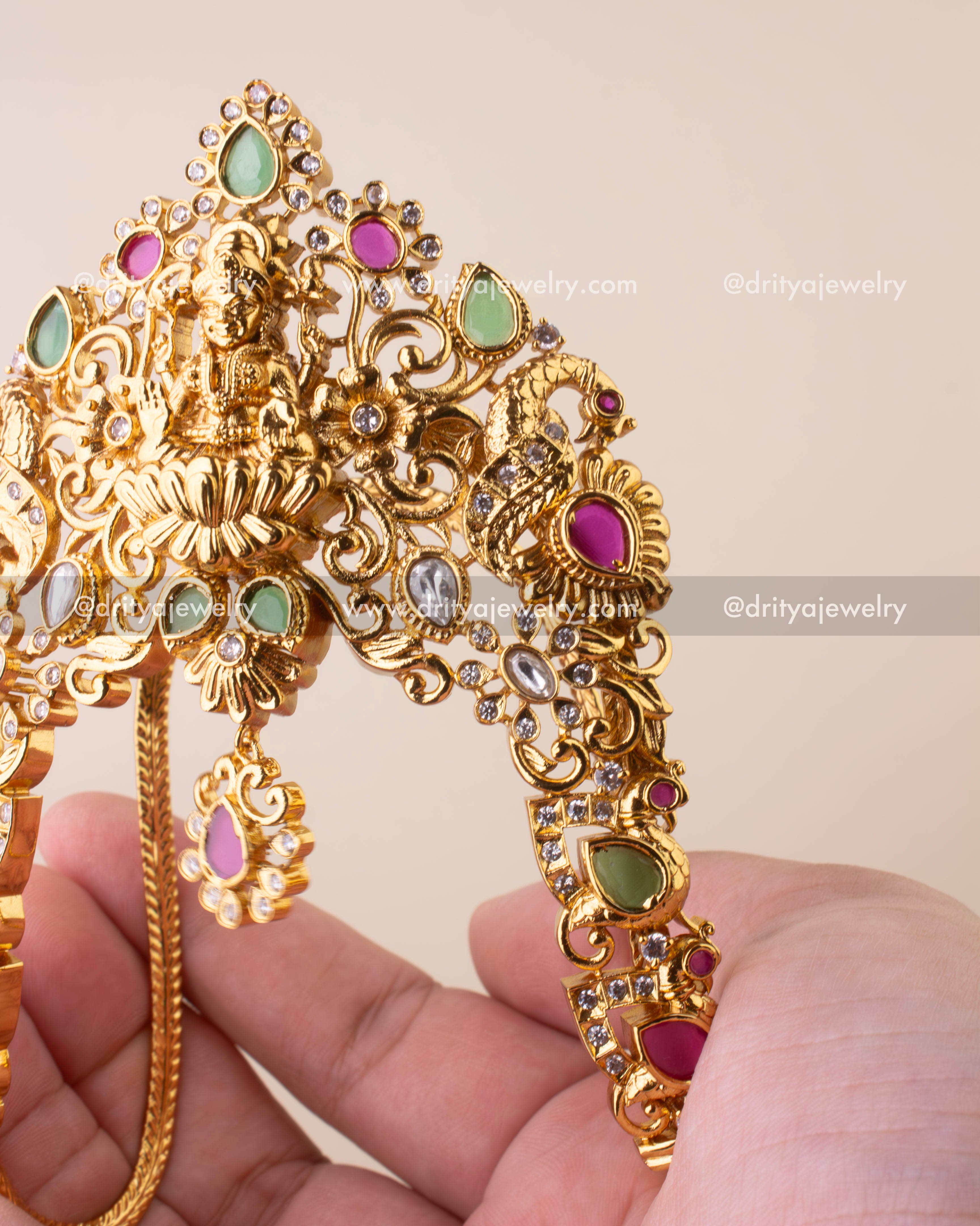 Premium Temple Aravanti with Kundan Stone Work