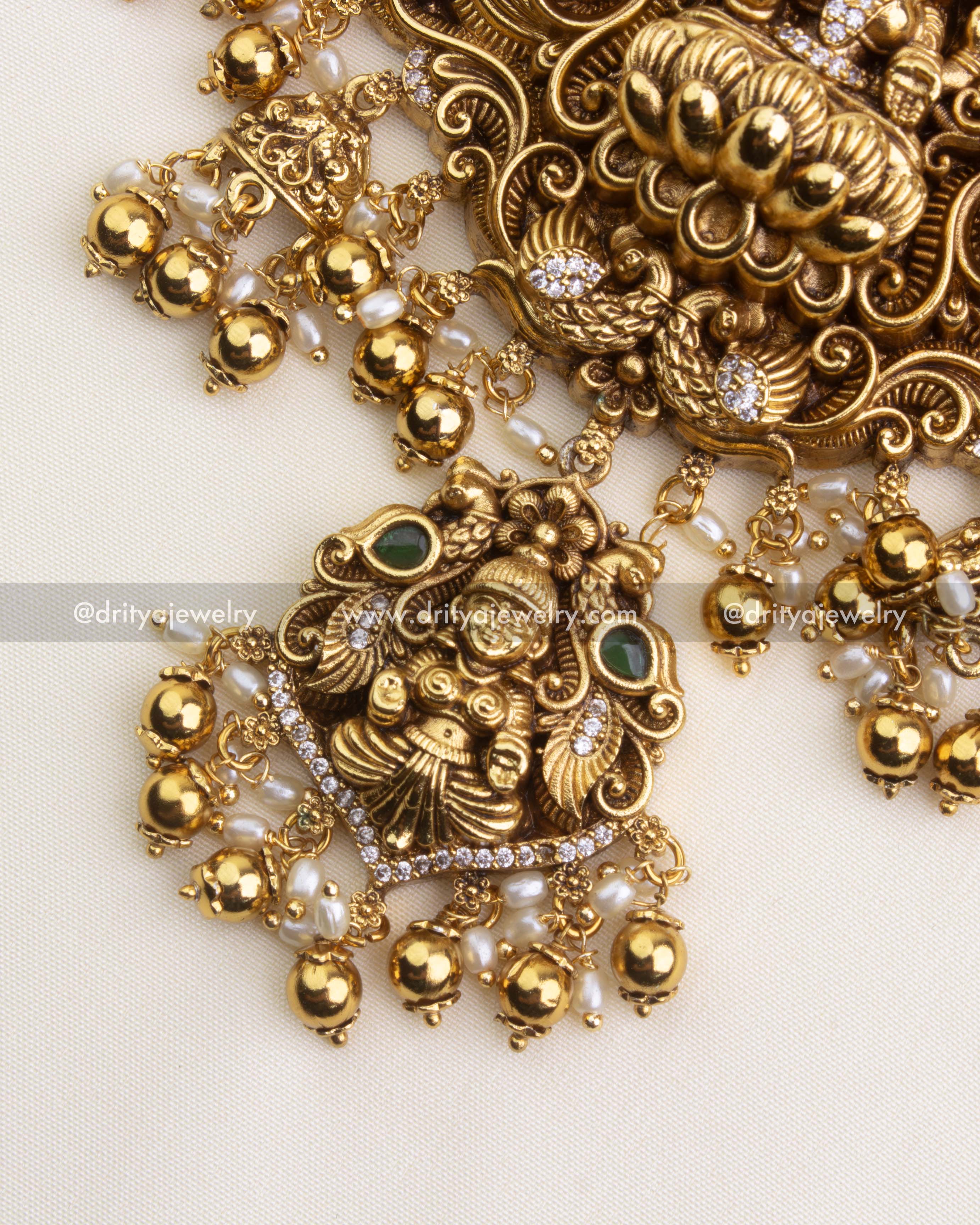 SKU 1167 pendant drop with god idol and pearl-like bead clusters