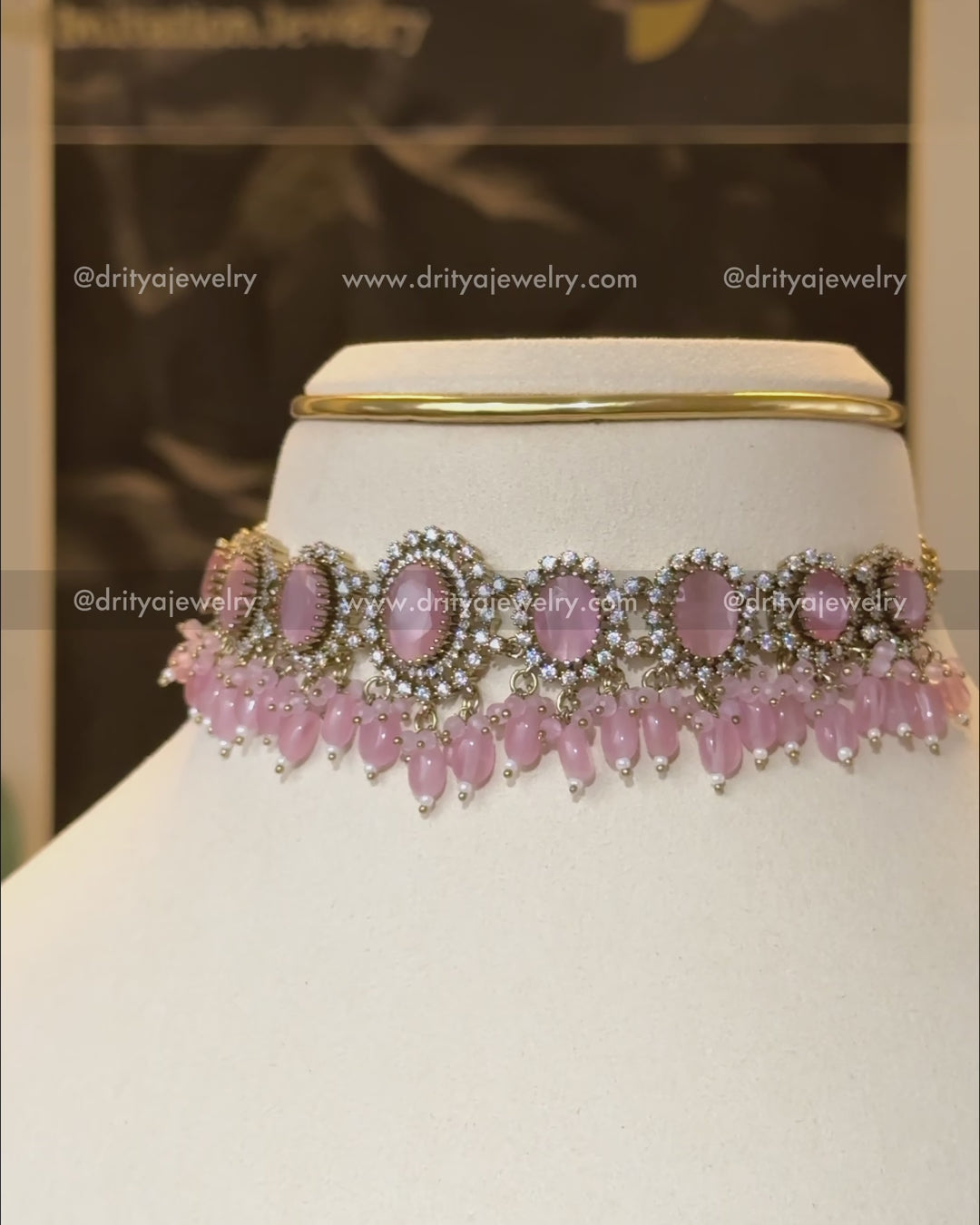 Premium Minimal Victorian Choker Set - Blush Pink