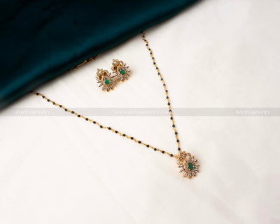 Black Beads Necklace Set