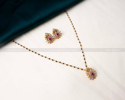 Black Beads Necklace Set