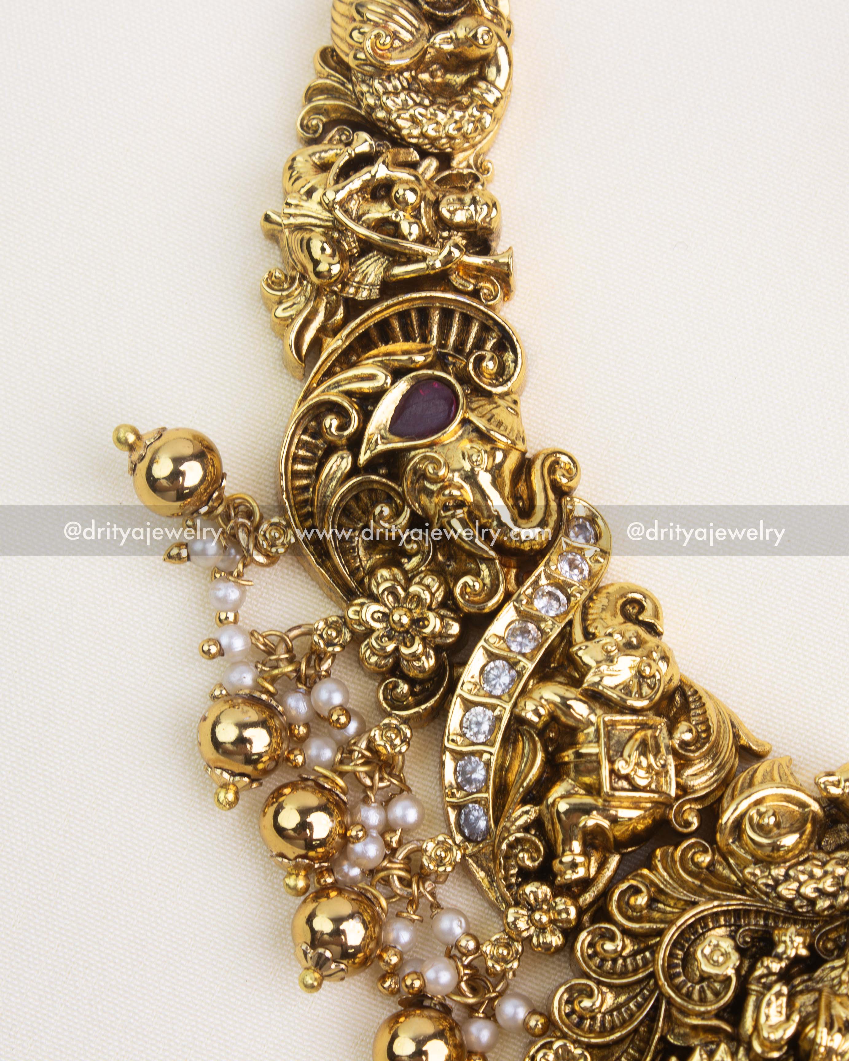 Premium Antique Nakshi Short Necklace Set