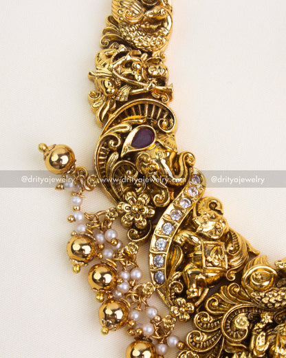 Premium Antique Nakshi Short Necklace Set