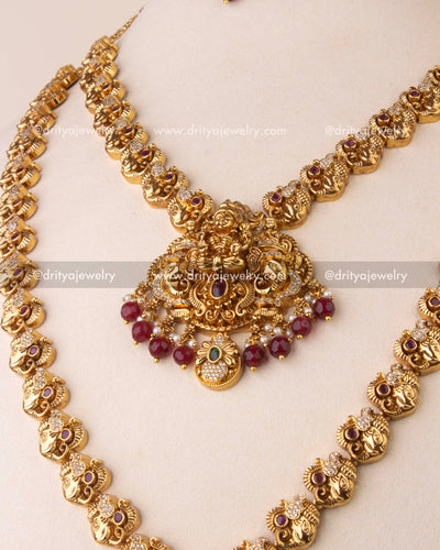 Premium Nakshi Combo Set with Ruby Beads