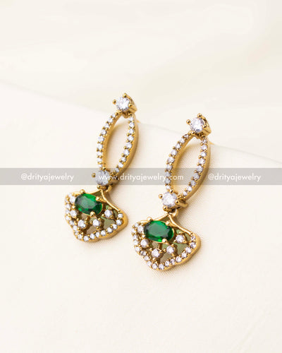 Premium Victorian Short Necklace Set - Emerald