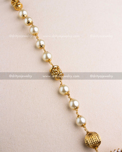 Premium Pearl Beads Necklace with Ram Parivar Pendant