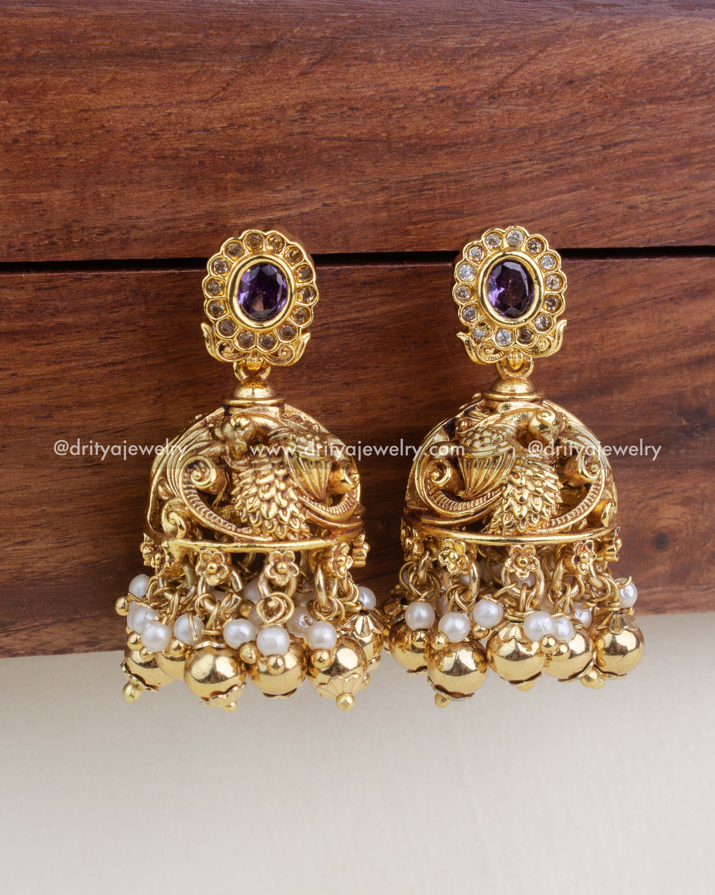 Premium Temple Short Necklace Set with Goddess Lakshmi Motif