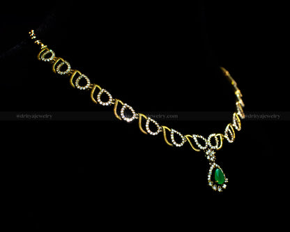 Victorian necklace set with matching earrings from Dritya Jewelry, perfect for weddings and festive occasions.