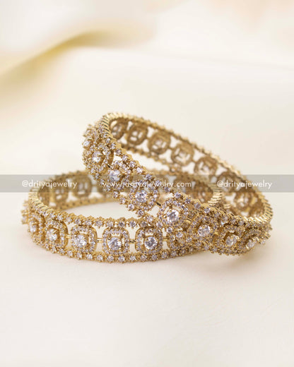 Premium Victorian polish bangles with diamond-alike stone detailing