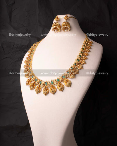 Traditional Long Haram Set with Emerald Green