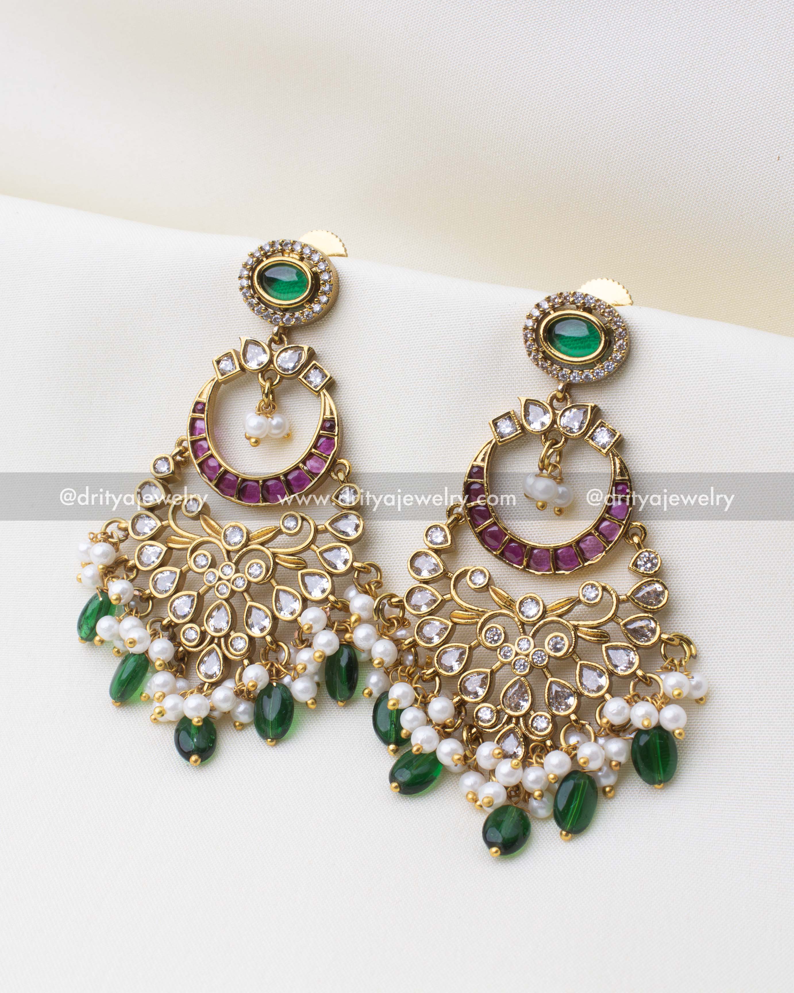 Premium Kundan Chandbali Earrings
