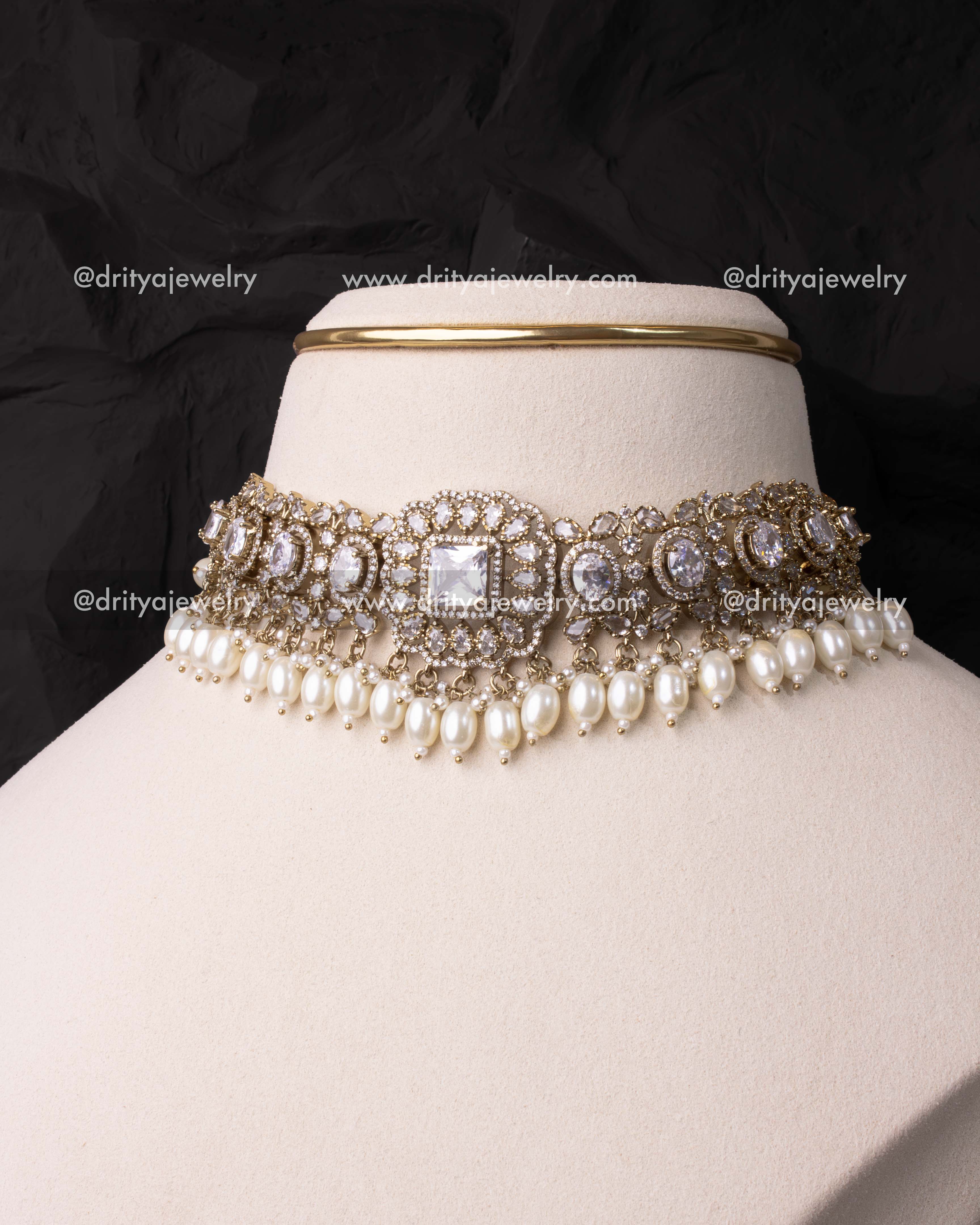 Premium Victorian Choker Set - Diamond Look-alike