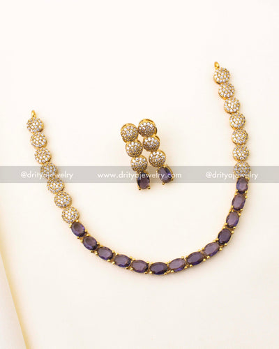 Simple AD Short Necklace Set