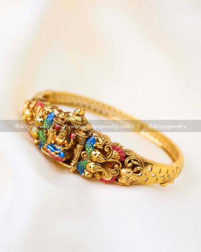 1122 - Angled view of premium meenakari temple kada bangle
