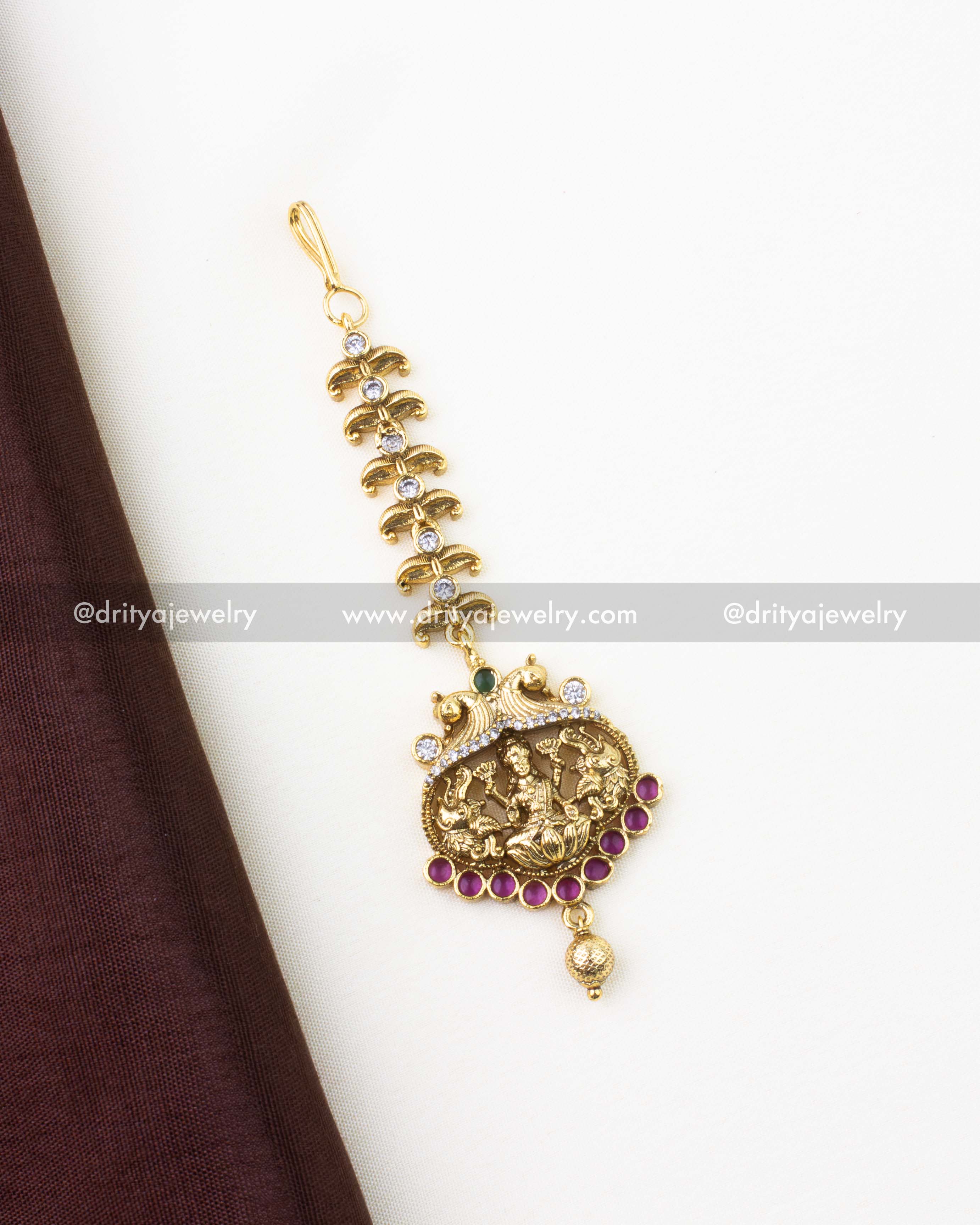 SKU 1286 premium temple god idol maang tikka full view