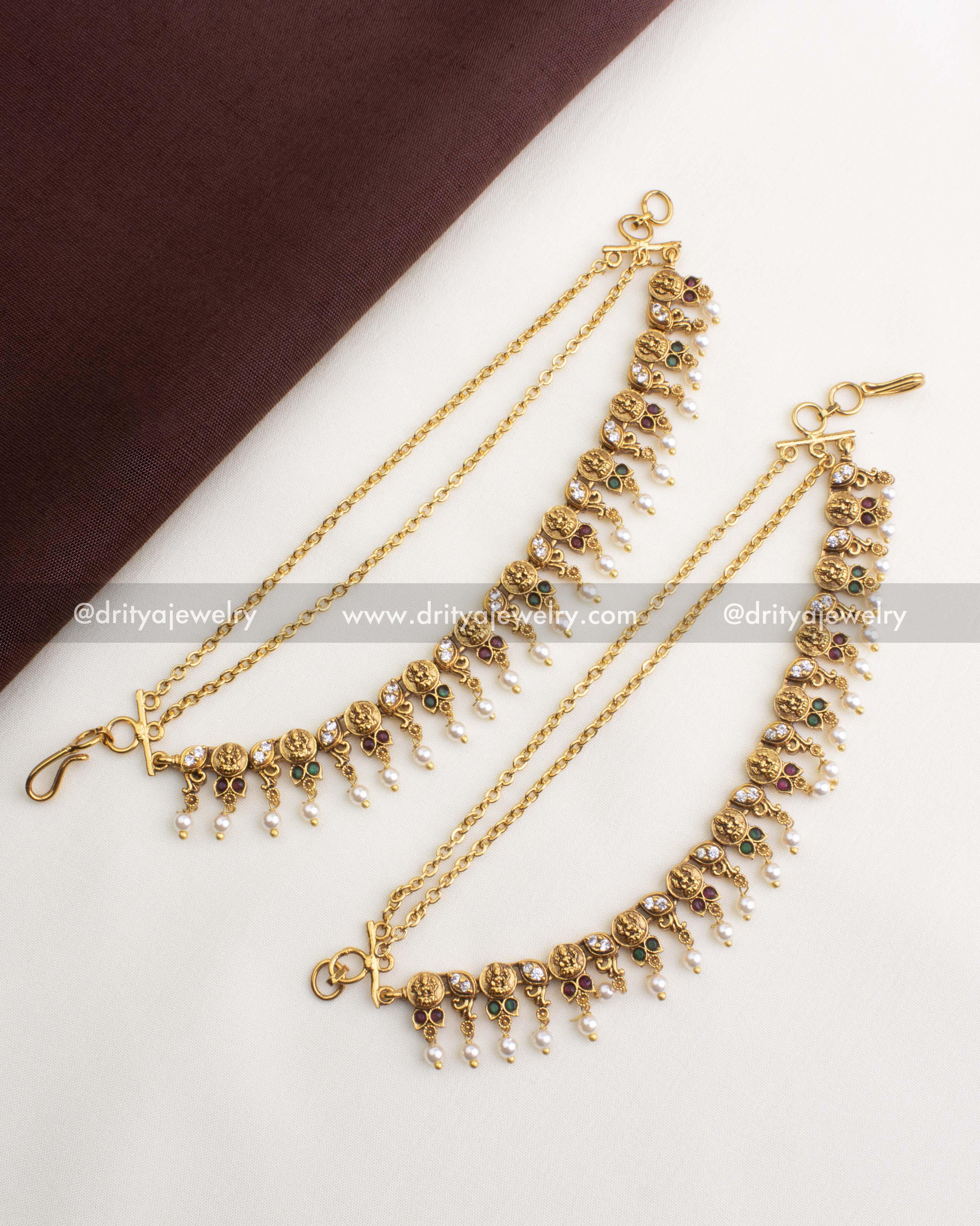 SKU 1198 temple bridal god idol champaswaralu anklets pair front view