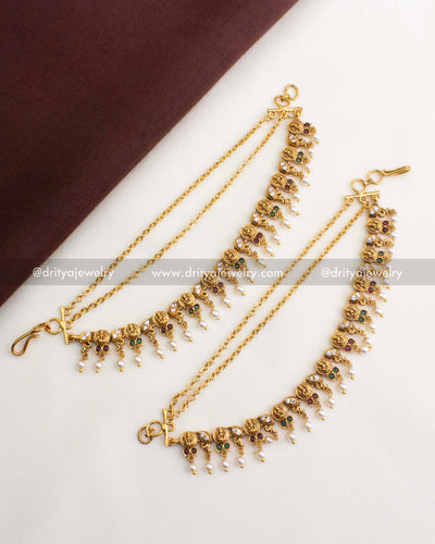 SKU 1198 temple bridal god idol champaswaralu anklets pair front view