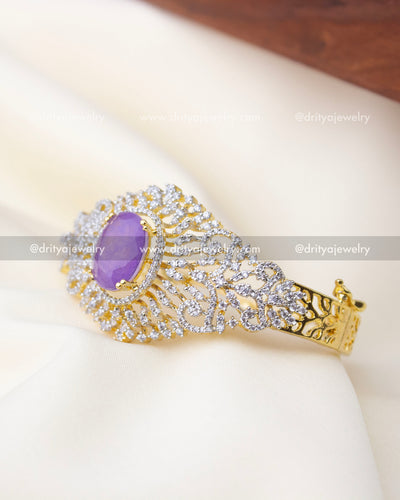 1295-PU angled view highlighting intricate dual-tone kada design