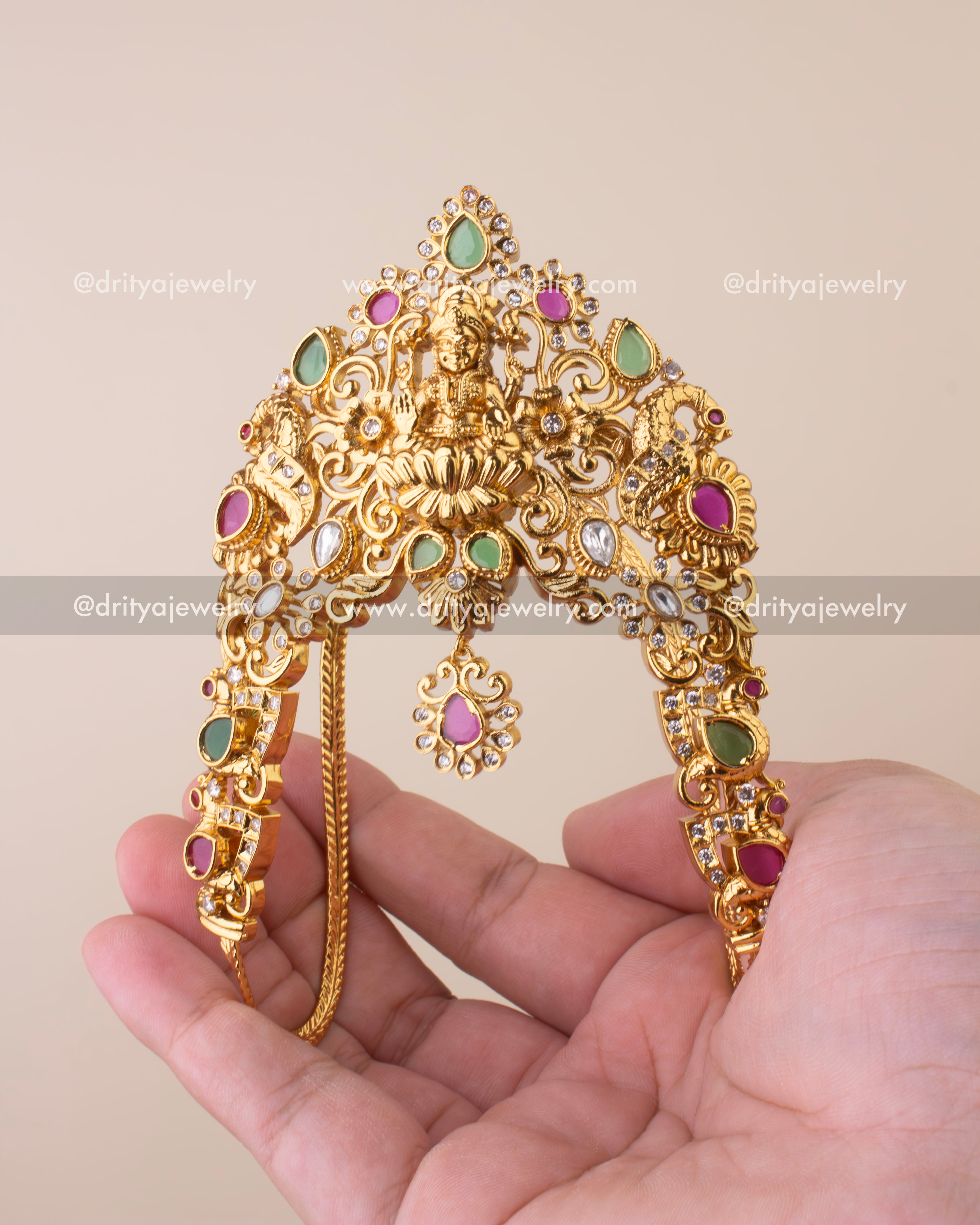 Premium Temple Aravanti with Kundan Stone Work