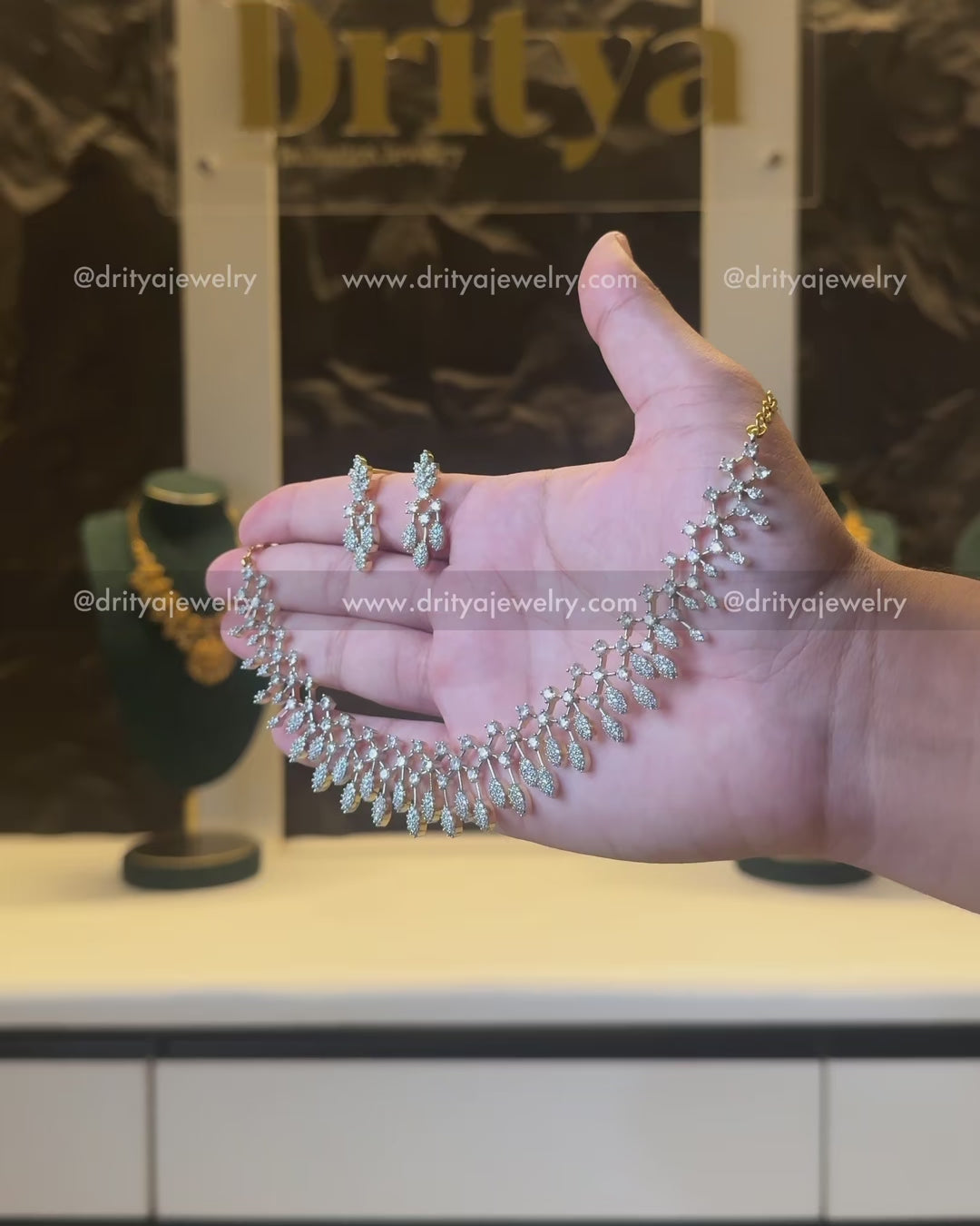 Load video: CZ Necklace Set with GJ Polish