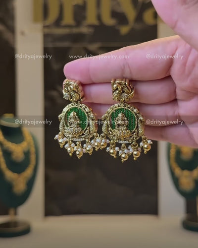 Premium Goddess Designer Earrings - Golden Drops