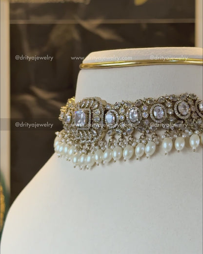 Premium Victorian Choker Set - Diamond Look-alike