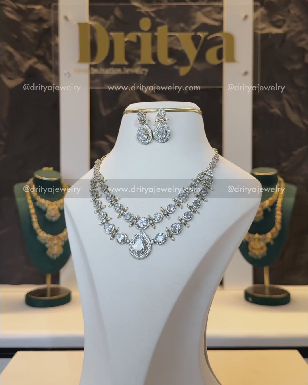 Victorian Layered Necklace Set Diamond Replica